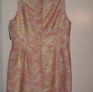 Work dress Pink/white/gold